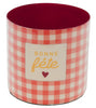 Cache pot Bonne Fête GM - Vichy rouge