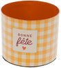 Cache pot Bonne Fête PM - Vichy jaune