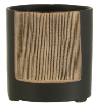 Cache pot PM - Noir et marron