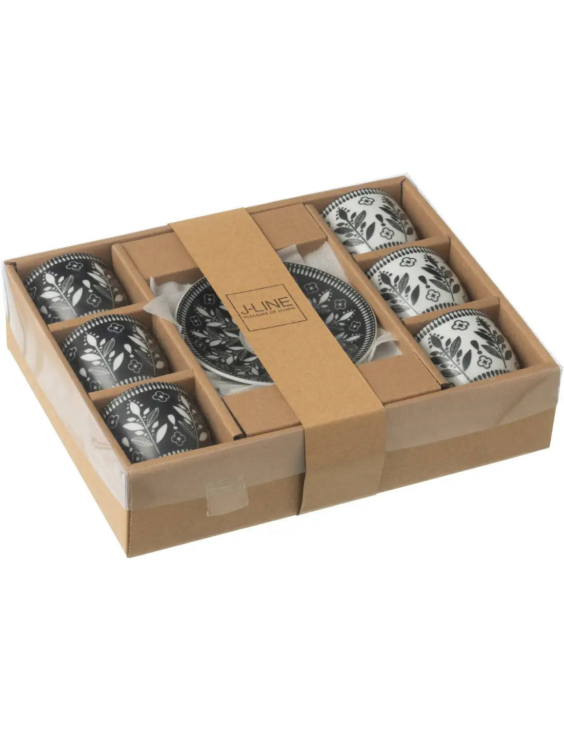 Coffret 6 tasses - noir & blanc