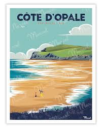 Poster vintage côte d'opale cap blanc-nez
