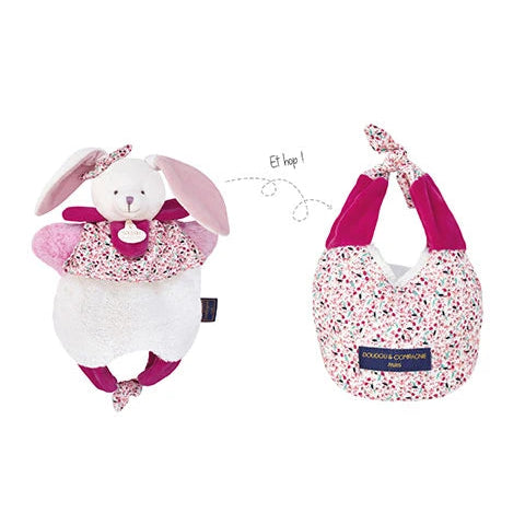 Doudou panda 3 en 1 - Bleu et blanc