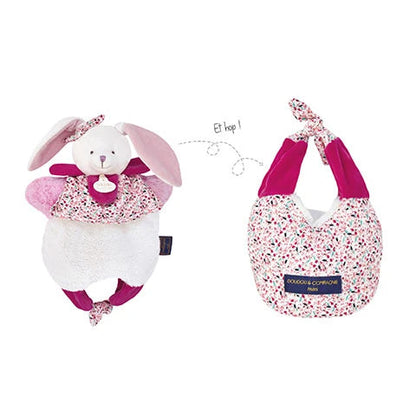 Doudou panda 3 en 1 - Bleu et blanc