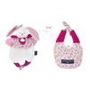 Doudou lapin 3 en 1 - Rose et blanc