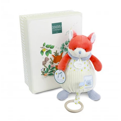 Peluche musicale lapin - Rose et beige