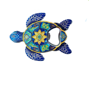 Décapsuleur tortue - Bleu et jaune