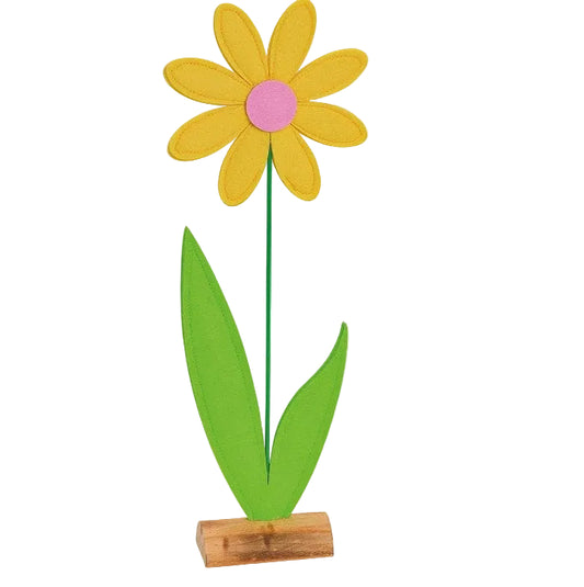 Fleur feutrine - Jaune