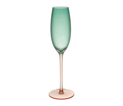 Flûte de champagne - Vert et corail