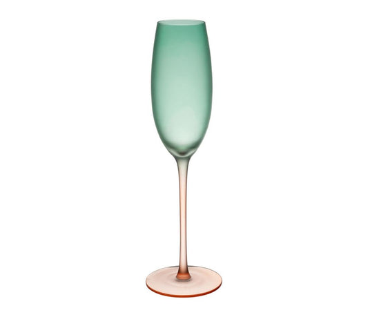 Flûte de champagne - Vert et corail