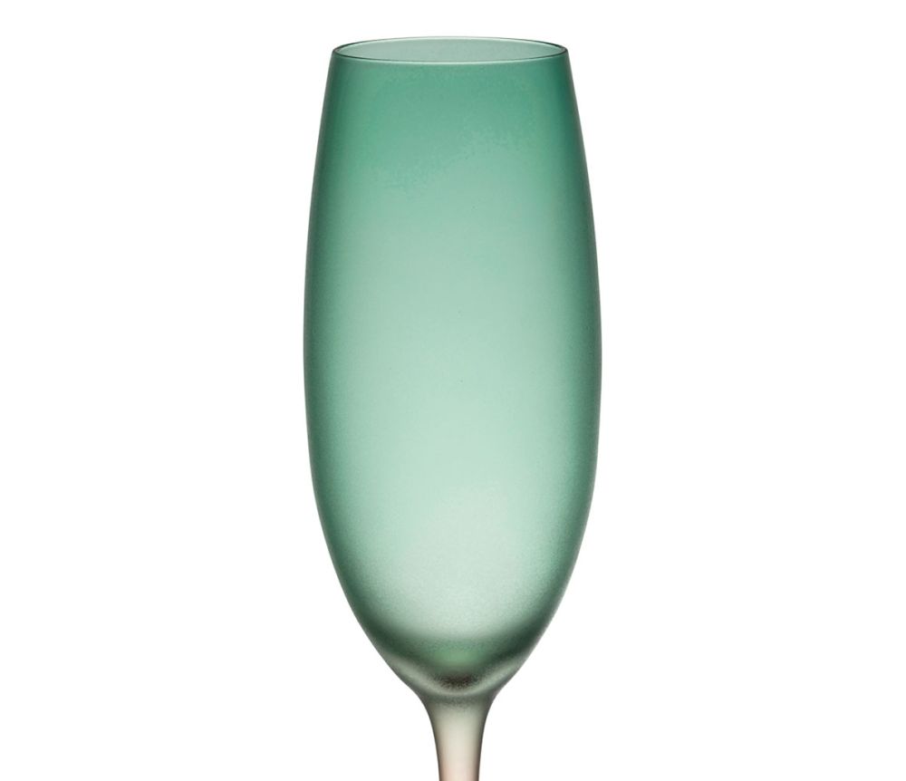 Flûte de champagne - Vert et corail