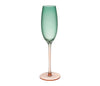 Flûte de champagne - Vert et corail