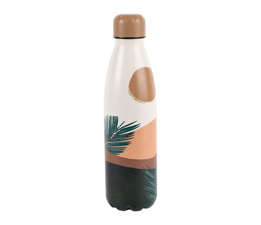 Gourde isotherme - Crème terracotta et vert