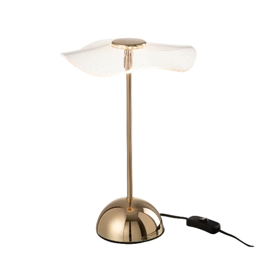 Lampe fleur plate PM - Translucide et doré