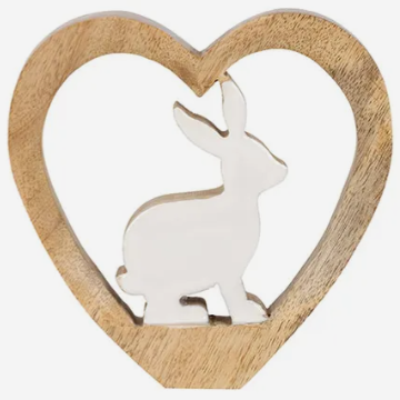 Déco lapin cœur - blanc