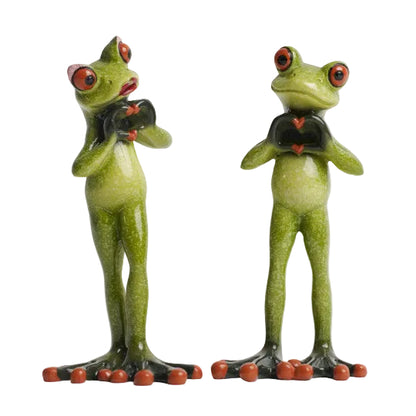 Figurines grenouille cœur (x2) - Vert