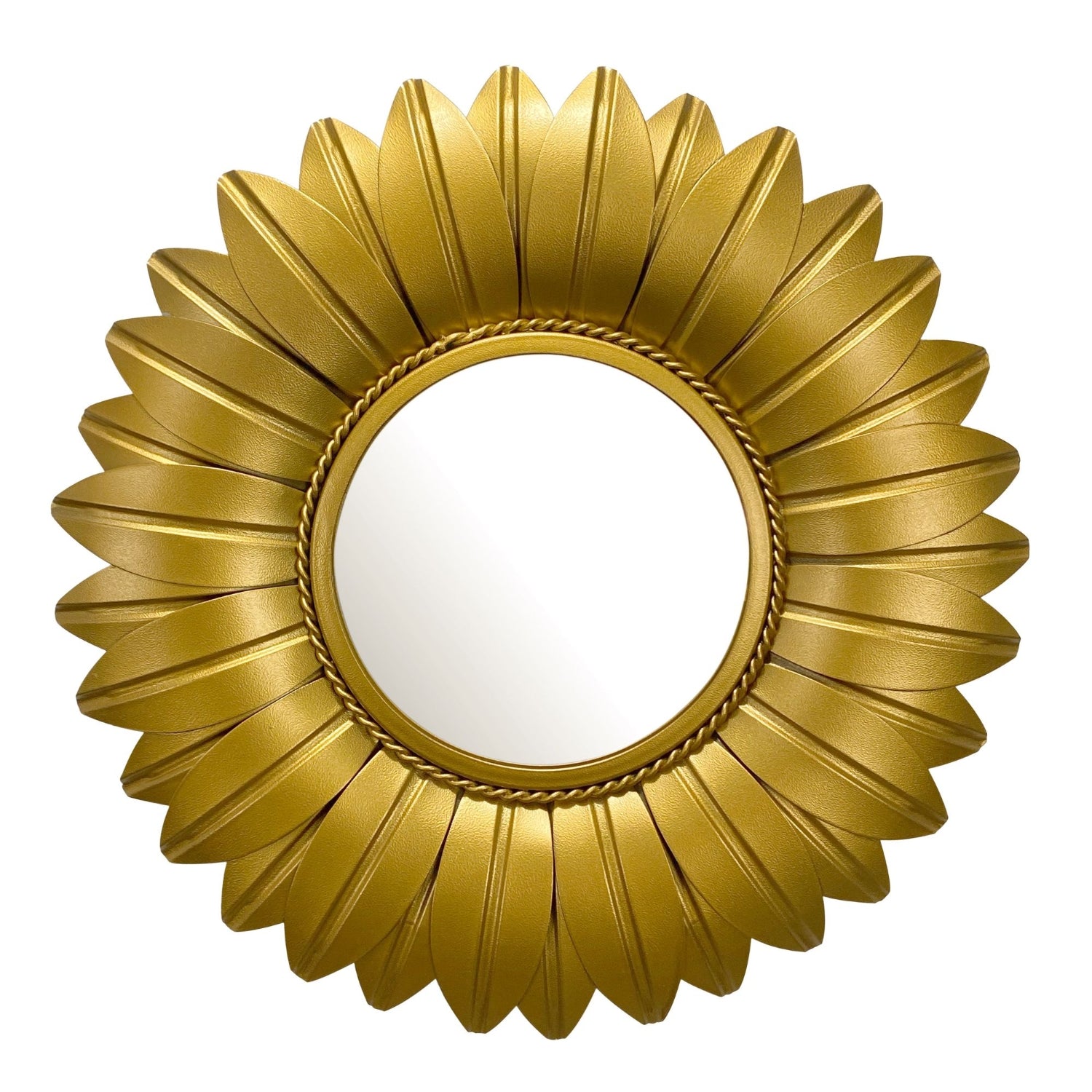 miroir doré fleur