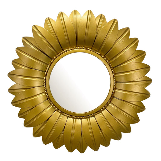 miroir doré fleur