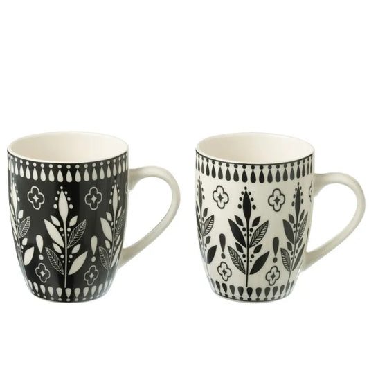 Coffret 2 mugs - noir & blanc