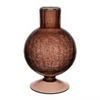 Bougeoir en verre rose