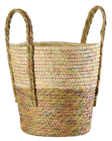 Panier GM - Naturel et surpiqures multico