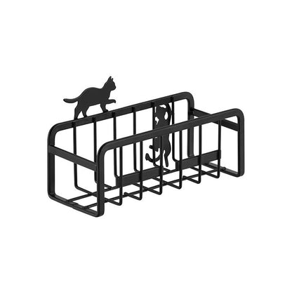 Porte-éponge chat en métal - Noir