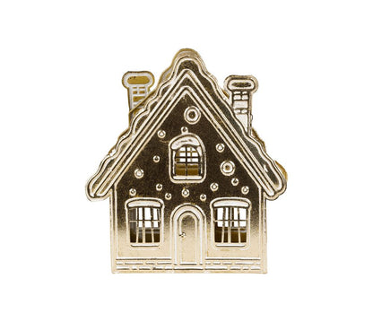 Photophore maison de Noël XL - Doré