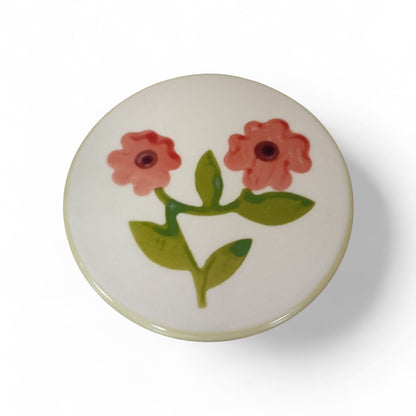 Sous verre fleur vintage - Rouge tendre