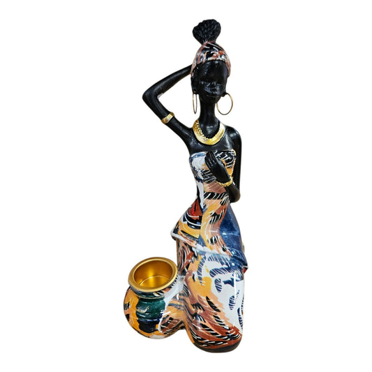 Figurine bougeoir décorative femme africaine