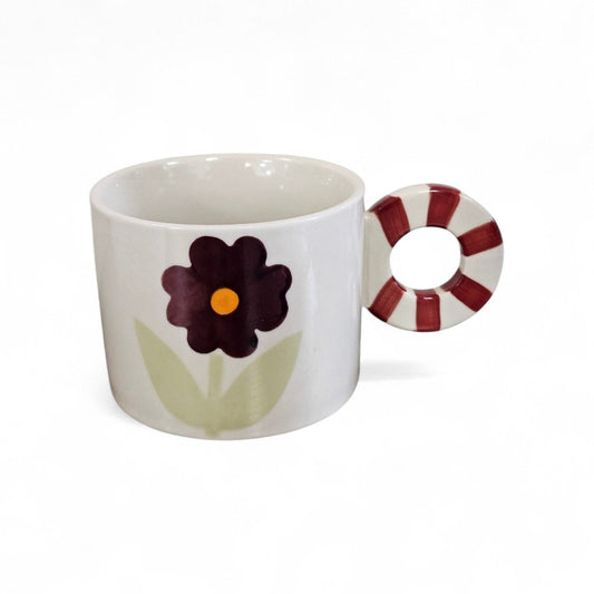 Tasse fleur vintage mauve