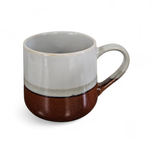Mug bicolore bleu gris et marron