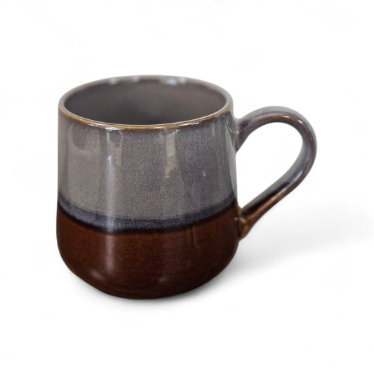 Mug bicolore gris et marron