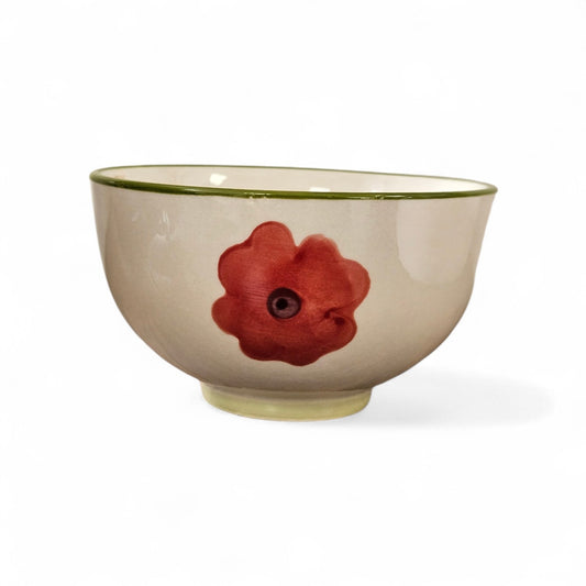 Bol fleur vintage rouge