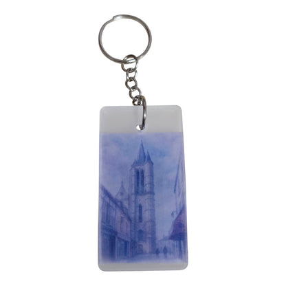 Porte clés L'église GM - Aquarelle