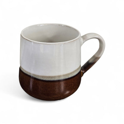Mug bicolore blanc crème et marron