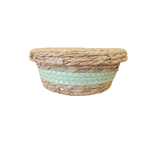 Panier avec couvercle MM - naturel et vert
