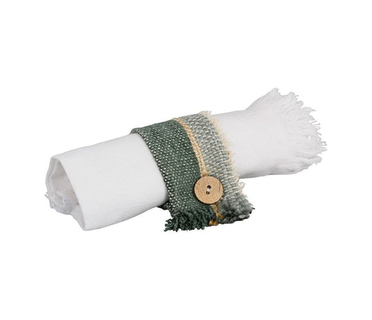 Rond de serviette - Naturel et vert