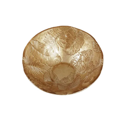 Coupe en verre à feuilles MM - Doré