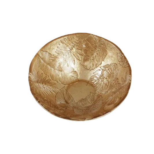 Coupe en verre à feuilles MM - Doré