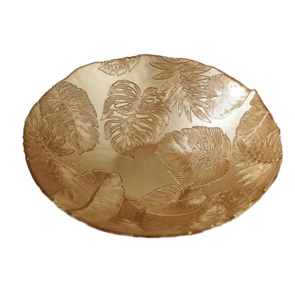 Coupe en verre à feuilles GM - Doré