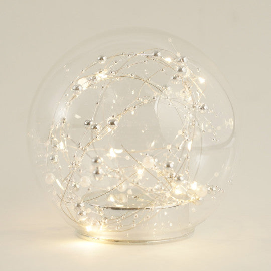 Boule lumineuse LED fil argenté - Transparent