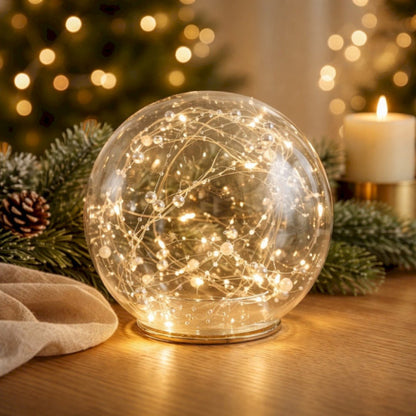 Boule lumineuse LED fil argenté - Transparent