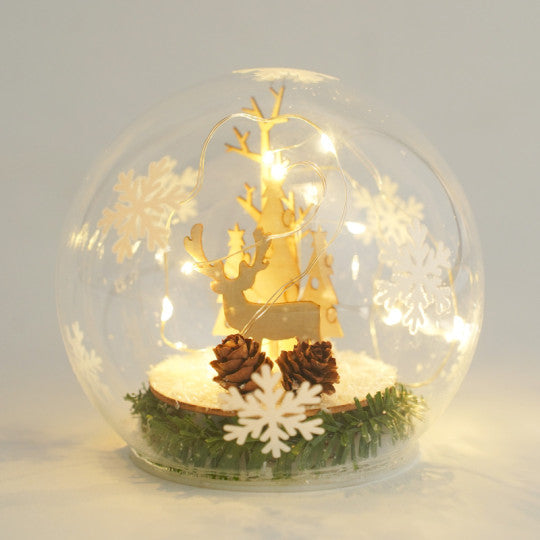 Boule lumineuse LED cerf - Transparent