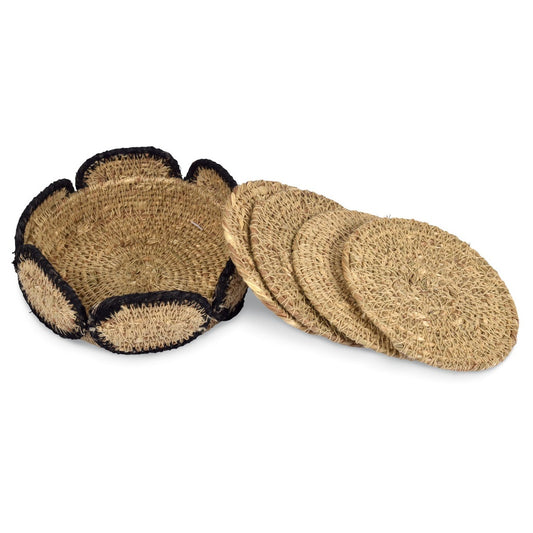 4 sous verres - Naturel et noir
