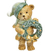 Suspension ourson couronne - Marron vert et or