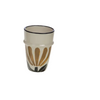 Tasse sans anse en grès fleur - Crème, marron clair et noir