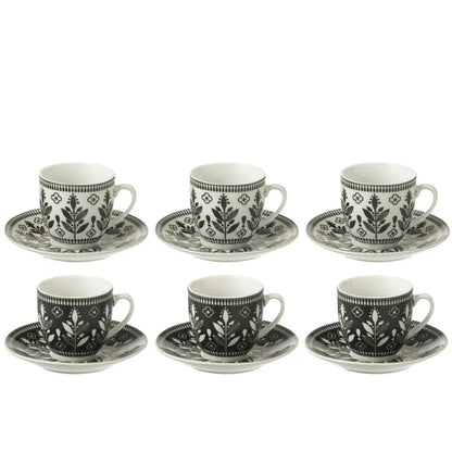 Coffret 6 tasses - noir & blanc