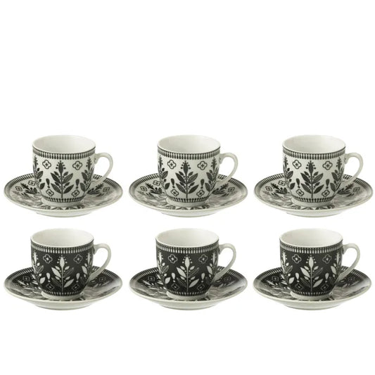 Coffret 6 tasses - noir & blanc