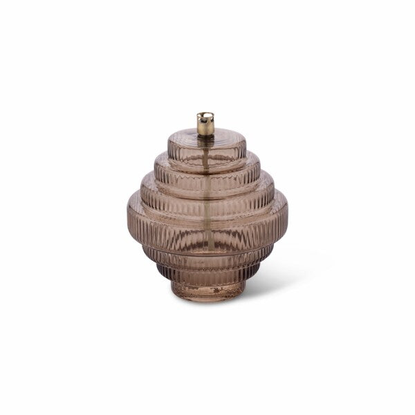 Lampe à huile double pyramides MM - Champagne