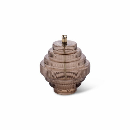 Lampe à huile double pyramides MM - Champagne