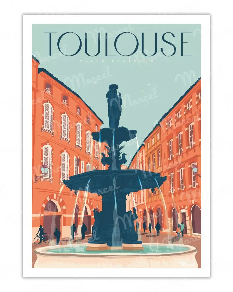 Poster vintage toulouse-place-salengro